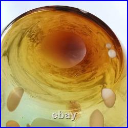 Studio (unsigned) Art Glass Amber Large Vase Murano style abstract hand blown