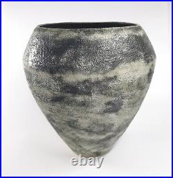 Stunning 27cm Studio Pottery Chris Carter Texture Vase Metallic Drip Unique Base