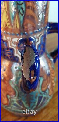 Stunning Antique Vintage Hispano Moresque Spanish Style Hand Painted Lustre Vase