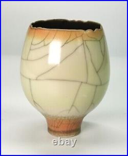 Stunning David White Studio Pottery Blended Glaze Porcelain Footed Vase