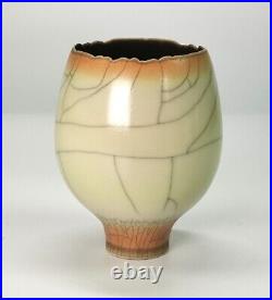 Stunning David White Studio Pottery Blended Glaze Porcelain Footed Vase