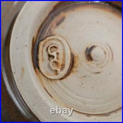 Stunning George Cass Studio Pottery Stoneware Globe Vase Brown/Black 7