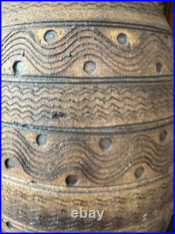Stunning Large Studio Pottery Vase With Scraffito Decoration By Richard Heeley