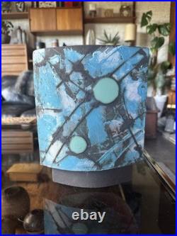 Stunning Modernist Large Studio Pottery Footed Vase By Roger Duke