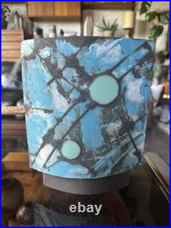 Stunning Modernist Large Studio Pottery Footed Vase By Roger Duke