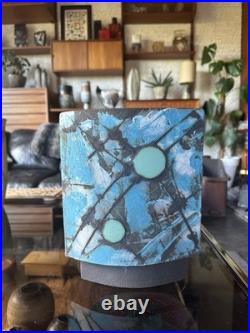 Stunning Modernist Large Studio Pottery Footed Vase By Roger Duke