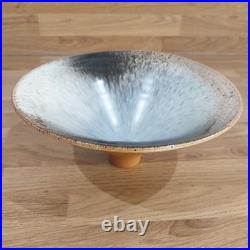 Stunning Richard Godfrey Studio pottery terracotta footed bowl Rare