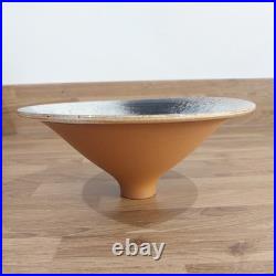 Stunning Richard Godfrey Studio pottery terracotta footed bowl Rare