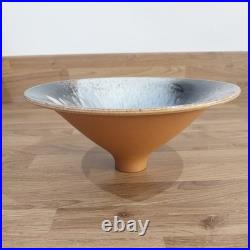 Stunning Richard Godfrey Studio pottery terracotta footed bowl Rare