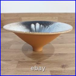 Stunning Richard Godfrey Studio pottery terracotta footed bowl Rare