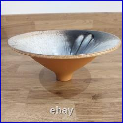 Stunning Richard Godfrey Studio pottery terracotta footed bowl Rare