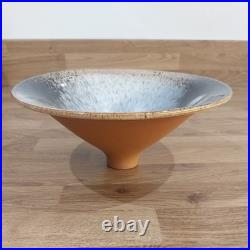 Stunning Richard Godfrey Studio pottery terracotta footed bowl Rare