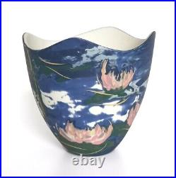 Stunning Sue Dyer Studio Pottery Vase Bowl Vibrant Waterlilies Monet