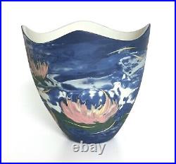 Stunning Sue Dyer Studio Pottery Vase Bowl Vibrant Waterlilies Monet