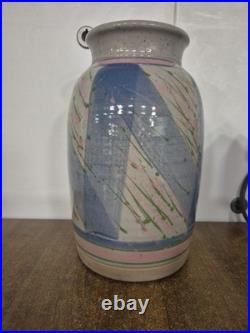 Stunning Susan McAllen Hand Signed Clay Pottery Large Abstract Vase 30 CM Tall