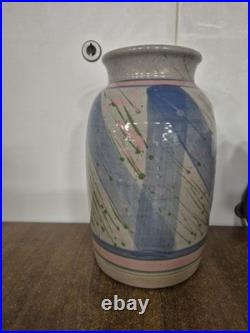 Stunning Susan McAllen Hand Signed Clay Pottery Large Abstract Vase 30 CM Tall