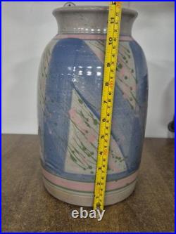Stunning Susan McAllen Hand Signed Clay Pottery Large Abstract Vase 30 CM Tall