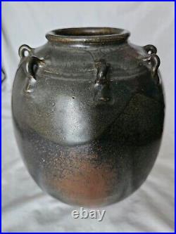 Stunning large studio pottery vase, makers seal mark to side of base Stunning large studio pottery vase, makers seal mark to side of base