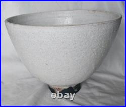 Stunning modernist studio pottery stoneware Large footed bowl vase