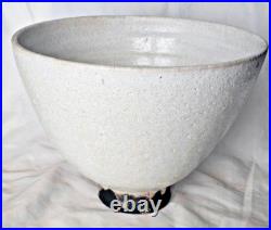 Stunning modernist studio pottery stoneware Large footed bowl vase