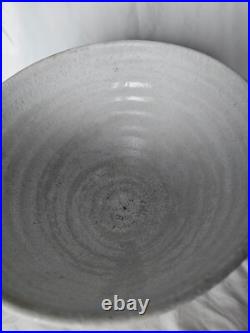 Stunning modernist studio pottery stoneware Large footed bowl vase