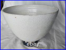 Stunning modernist studio pottery stoneware Large footed bowl vase