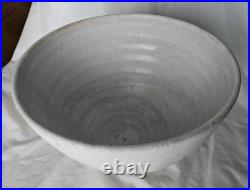 Stunning modernist studio pottery stoneware Large footed bowl vase