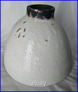 Stunning modernist studio pottery stoneware Large footed bowl vase