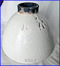 Stunning modernist studio pottery stoneware Large footed bowl vase