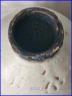 Stunning modernist studio pottery stoneware Large footed bowl vase