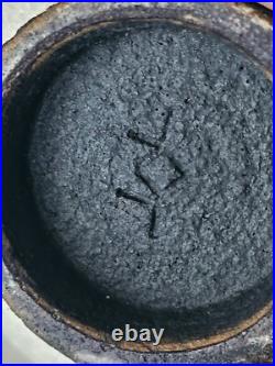 Stunning modernist studio pottery stoneware Large footed bowl vase