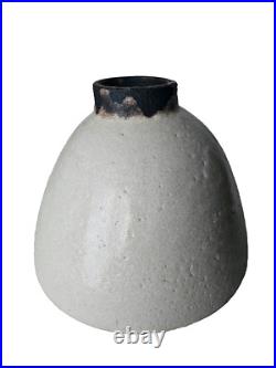 Stunning modernist studio pottery stoneware Large footed bowl vase