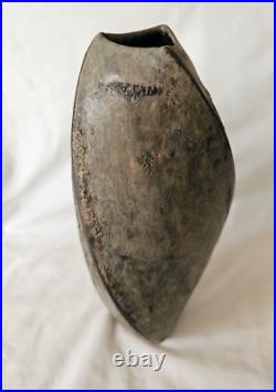 Stunning studio pottery Chris Carter tall spiral shaped lustre sheen vase