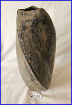 Stunning studio pottery Chris Carter tall spiral shaped lustre sheen vase