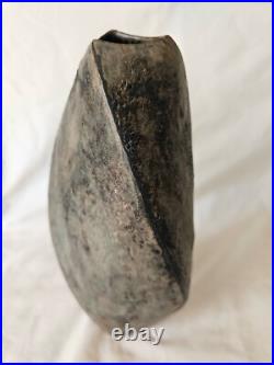 Stunning studio pottery Chris Carter tall spiral shaped lustre sheen vase