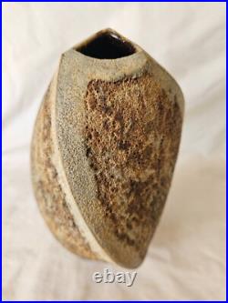 Stunning studio pottery Chris Carter tall spiral shaped textural vase