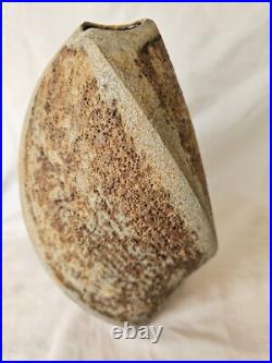 Stunning studio pottery Chris Carter tall spiral shaped textural vase