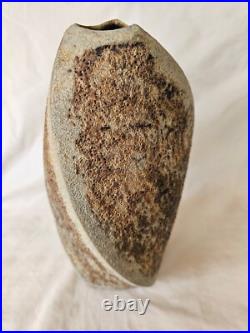 Stunning studio pottery Chris Carter tall spiral shaped textural vase