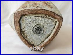 Stunning studio pottery Chris Carter tall spiral shaped textural vase