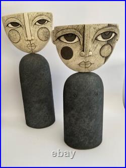 Sue Hanna (born 1963) Two studio pottery sculptures Tallest 35.5cm