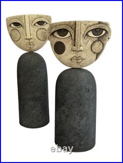 Sue Hanna (born 1963) Two studio pottery sculptures Tallest 35.5cm