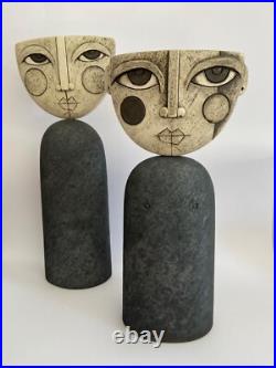 Sue Hanna (born 1963) Two studio pottery sculptures Tallest 35.5cm