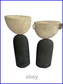 Sue Hanna (born 1963) Two studio pottery sculptures Tallest 35.5cm