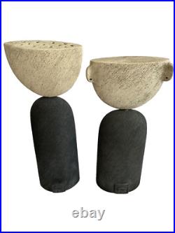 Sue Hanna (born 1963) Two studio pottery sculptures Tallest 35.5cm