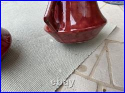 Super rare C. H Brannam of Barnstaple 1920's Art/Deco studio Pottery Red Vases Super rare C. H Brannam of Barnstaple 1920's Art/Deco studio Pottery Red Vases