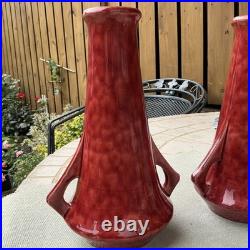 Super rare C. H Brannam of Barnstaple 1920's Art/Deco studio Pottery Red Vases Super rare C. H Brannam of Barnstaple 1920's Art/Deco studio Pottery Red Vases