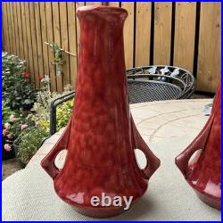 Super rare C. H Brannam of Barnstaple 1920's Art/Deco studio Pottery Red Vases Super rare C. H Brannam of Barnstaple 1920's Art/Deco studio Pottery Red Vases