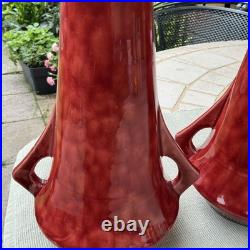 Super rare C. H Brannam of Barnstaple 1920's Art/Deco studio Pottery Red Vases Super rare C. H Brannam of Barnstaple 1920's Art/Deco studio Pottery Red Vases
