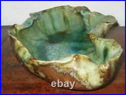 Super shell shape sculptural studio pottery dish crystalline glazes