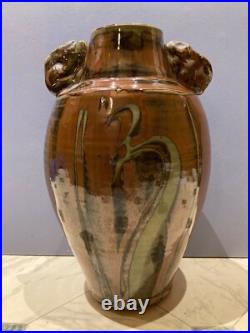 Superb Large David Frith Brookhouse Studio Pottery Tenmoku Vase